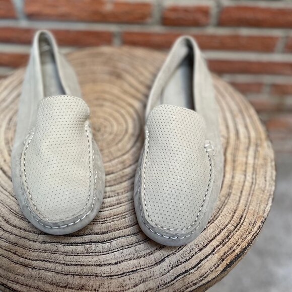 Massimo Matteo  Grey Leather Driver Loafers - Picture 3 of 5